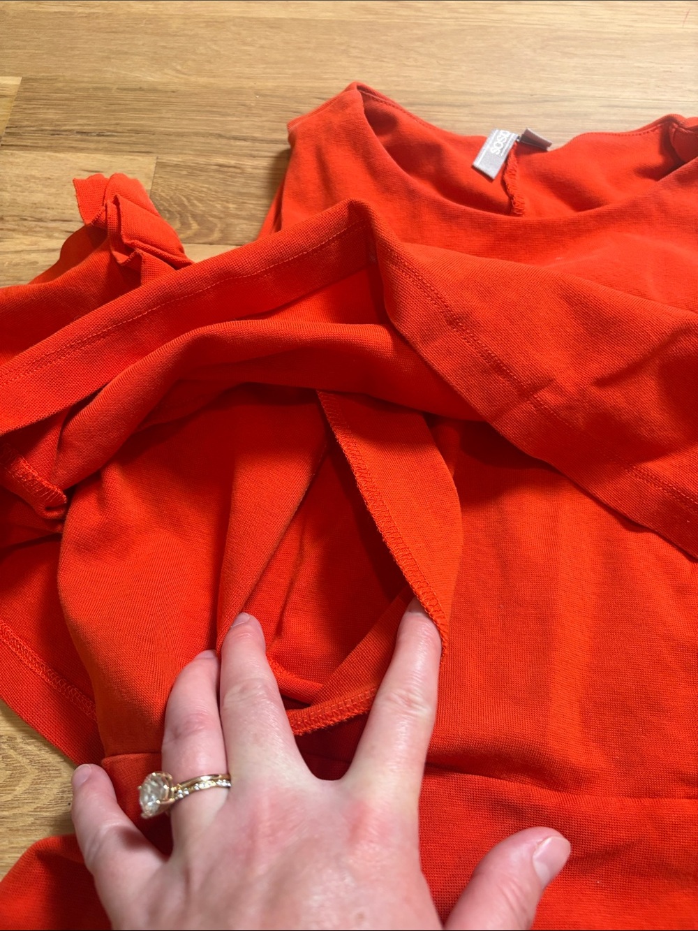 ASOS Orange Cold-Shoulder Ruffle Nursing Top Women’s 4 - Picture 7 of 15